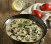 traditional mageiritsa greek easter tripe and herbs soup 360x311